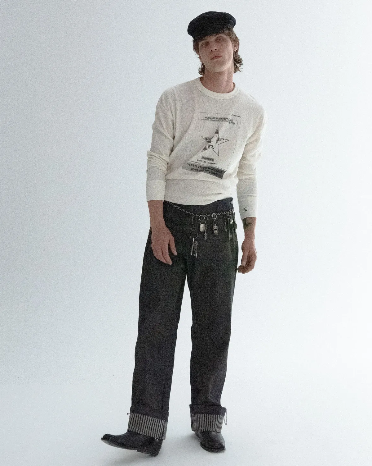 Paolo Leduc Manifesto sous-pull thermique coton gaufré
