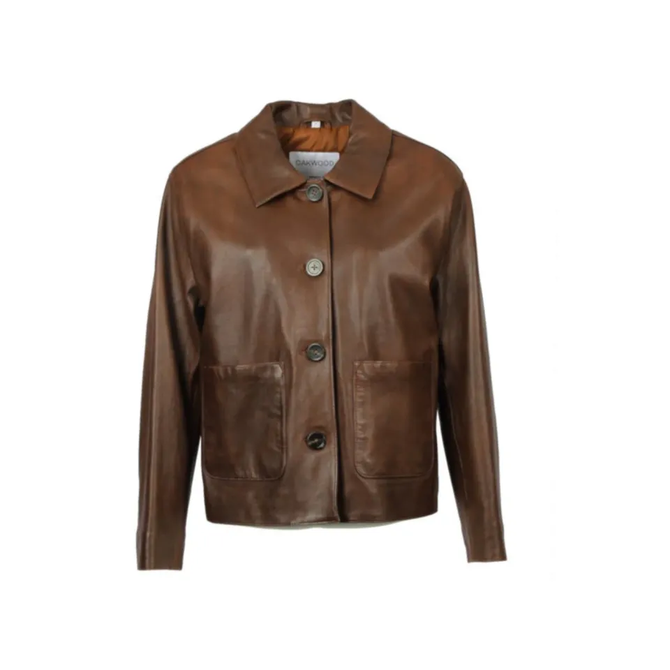 Oakwood Tampa 65329 veste cuir marron droite