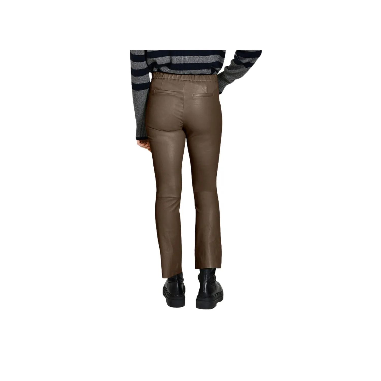 Oakwood Freya 64646 pantalon café cuir stretch