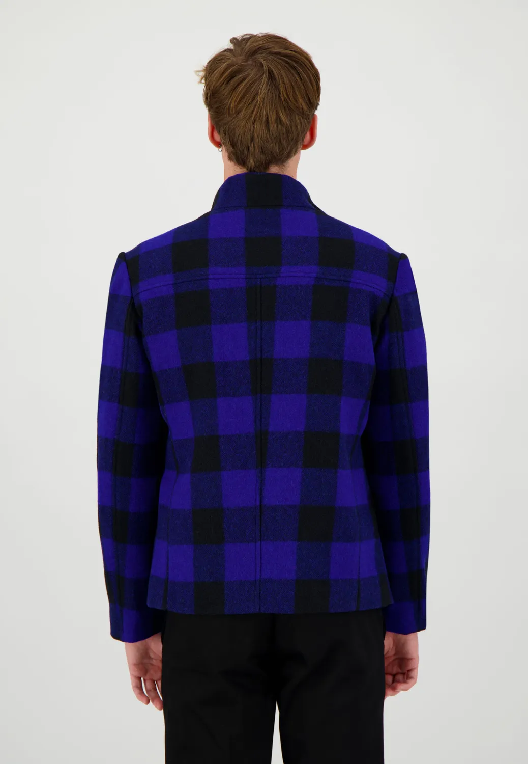 Pierre Talamon blouson à carreaux bleu et noir