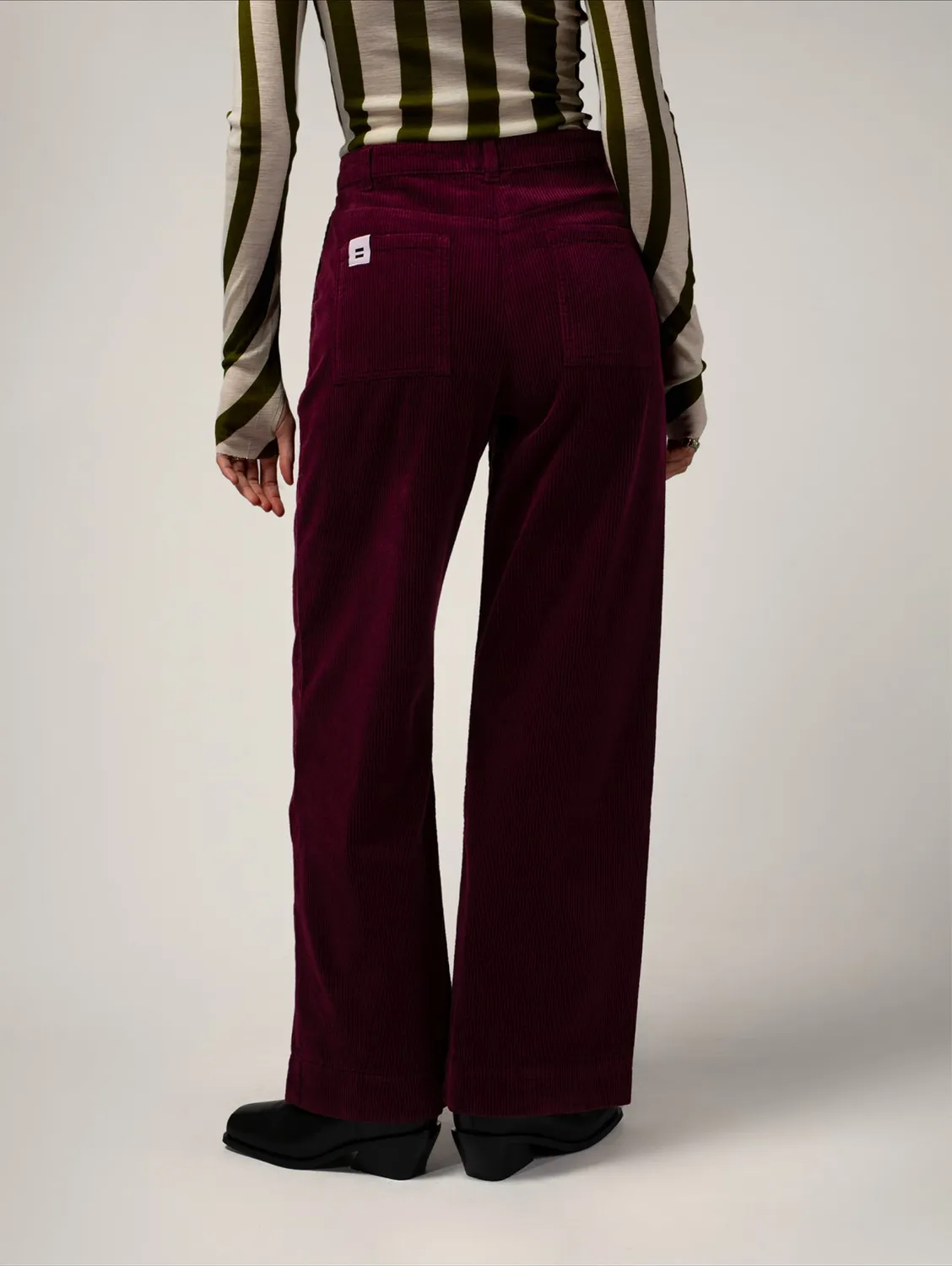 Cotelé Paris Jane pantalon navy taille haute