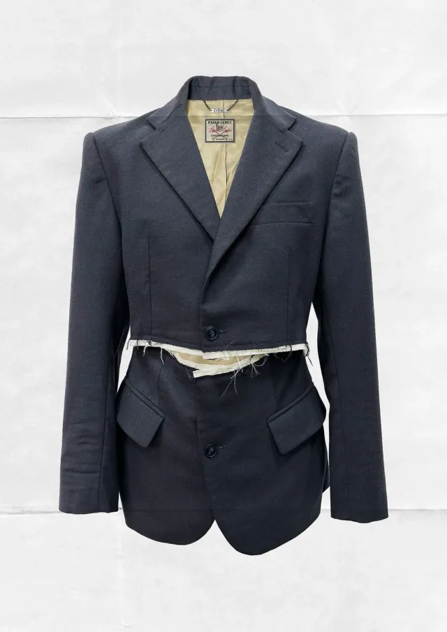 PAOLO LEDUC The Cuts blazer bleu laine sur mesure
