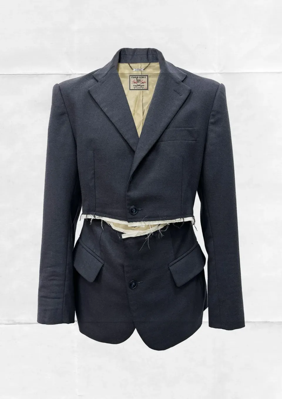 PAOLO LEDUC The Cuts blazer bleu laine sur mesure