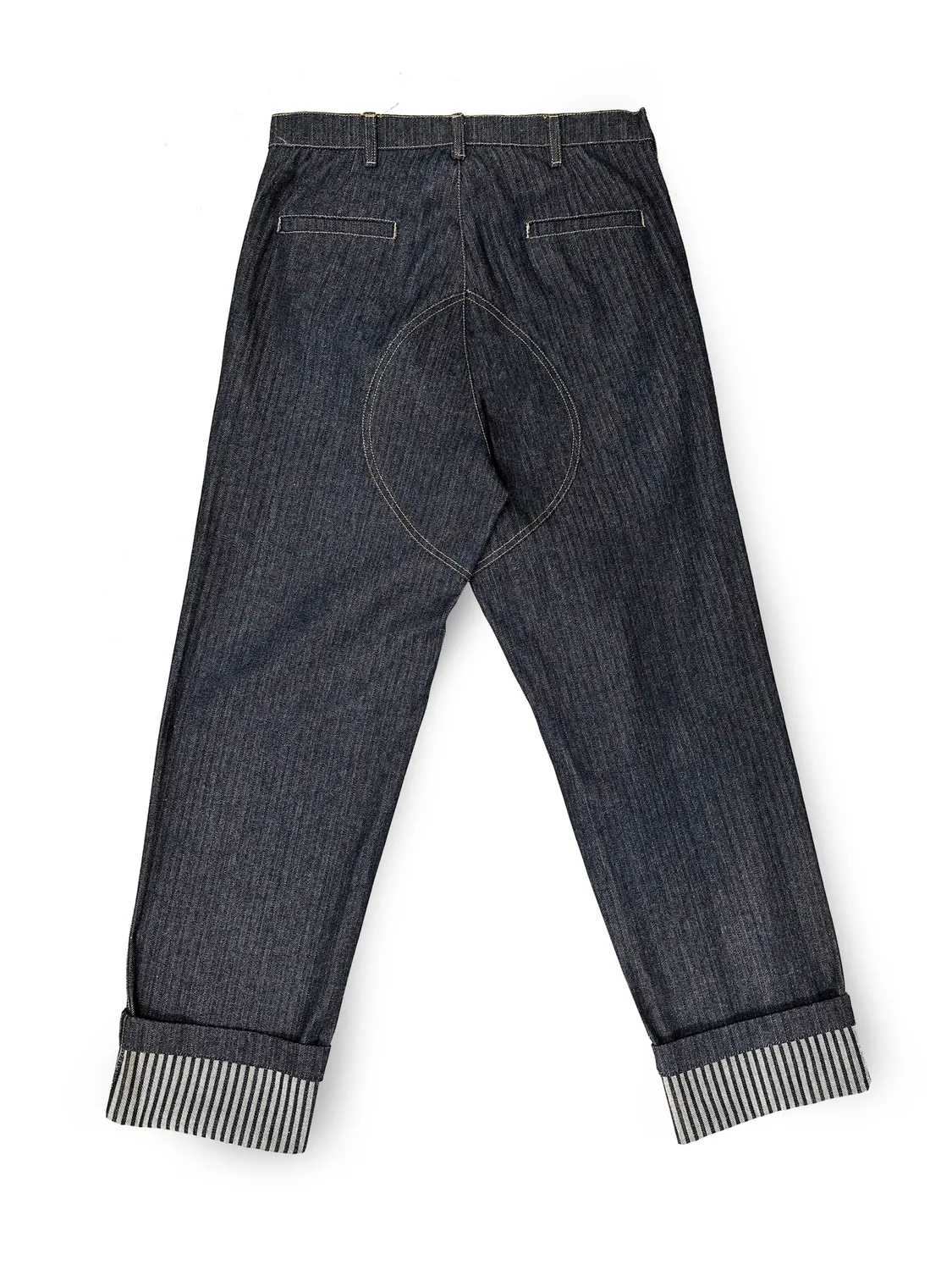 Paolo Leduc Still Working pantalon jean rayé bleu denim