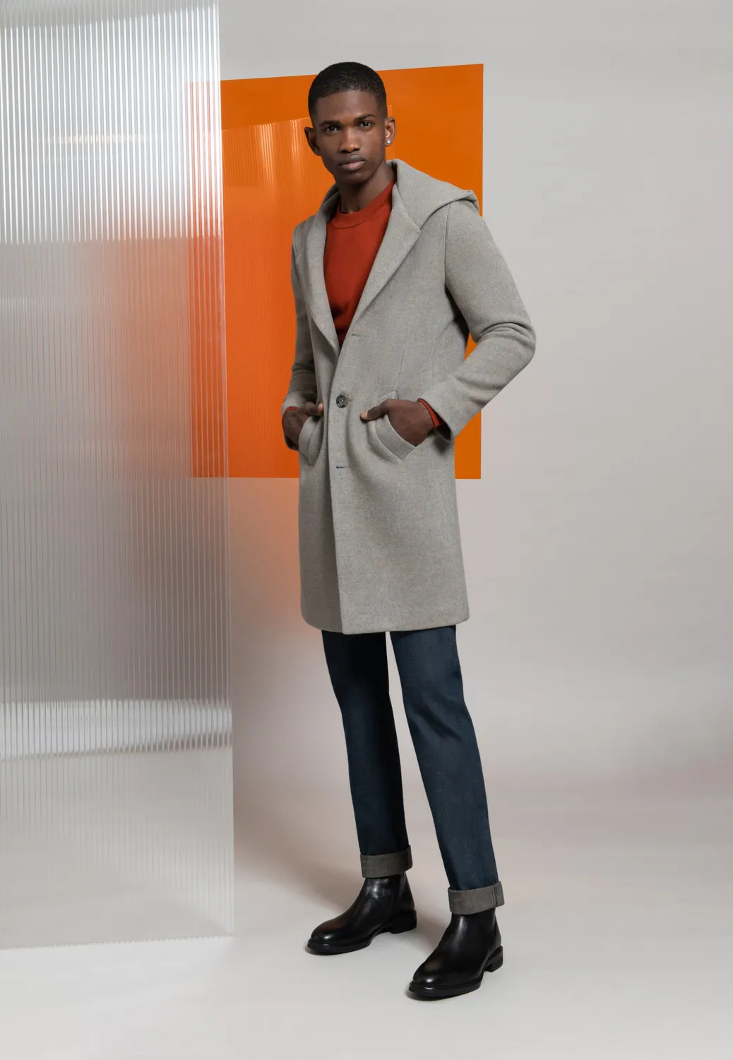Pierre Talamon Hood manteau beige à capuche