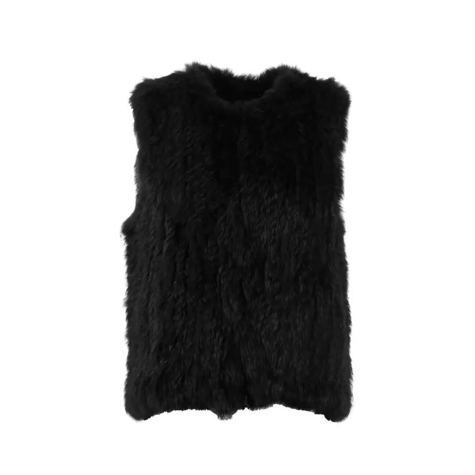 Oakwood Magali 62683 gilet fourrure lapin noir