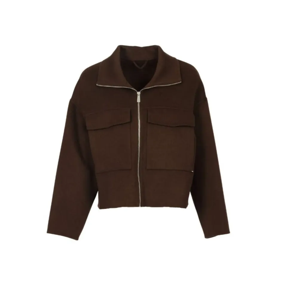 Oakwood Gigi 65354 veste choco laine courte zippée