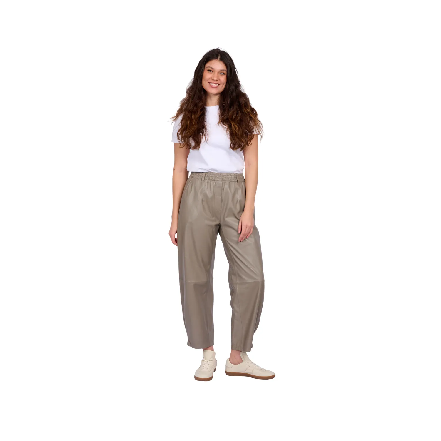 Oakwood Mia 65214 pantalon cuir mastic ample