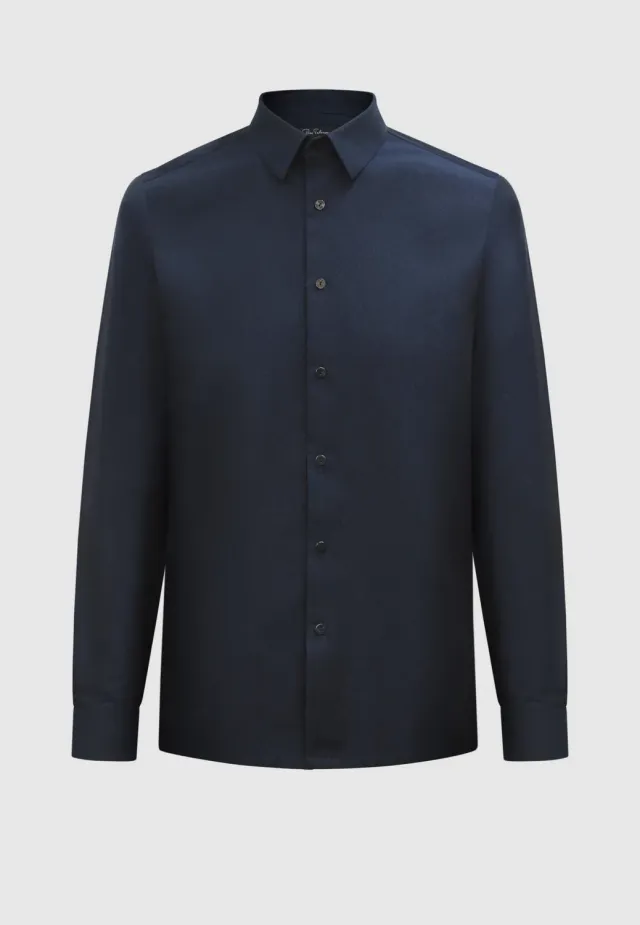 Pierre Talamon Chemise Jacquard Marine Coton