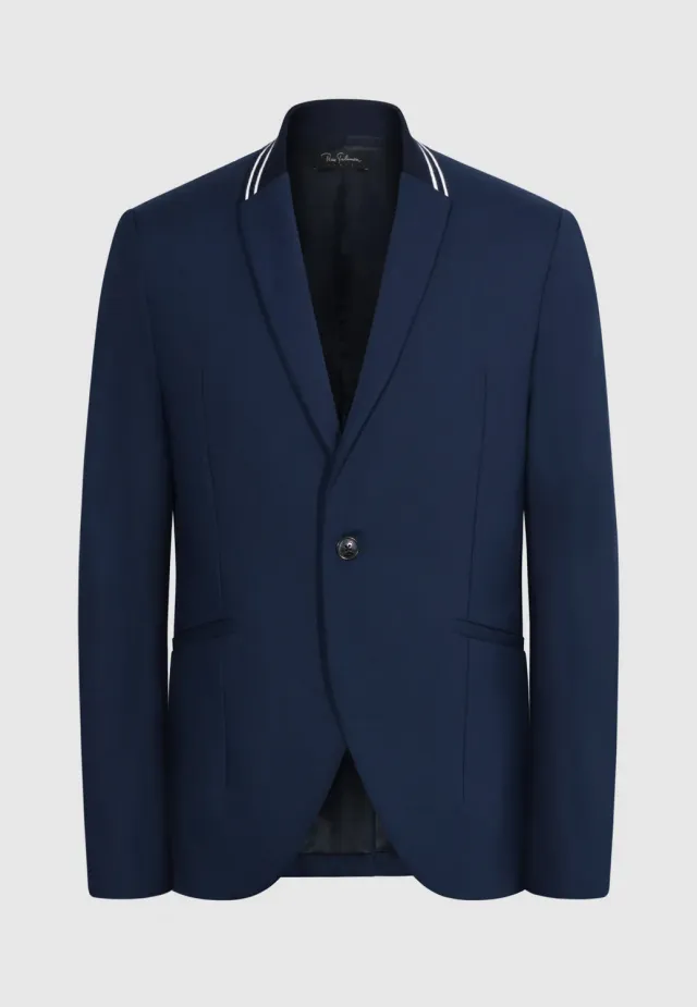 Pierre Talamon Col Sport Navy veste marine laine