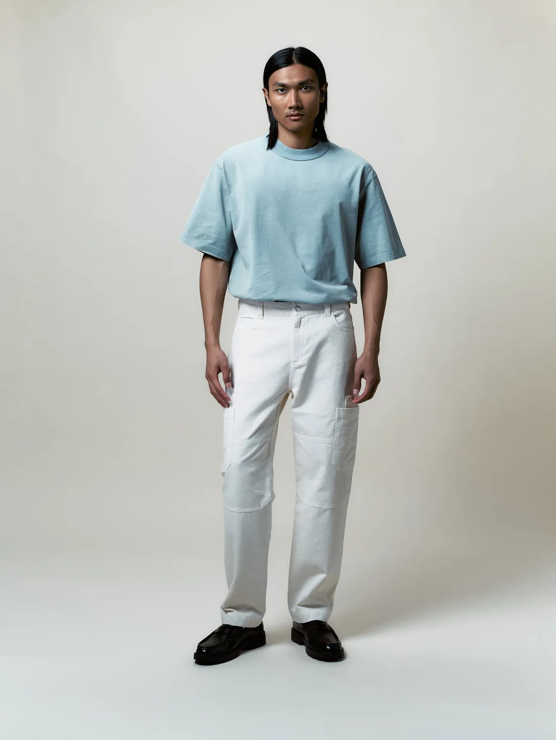 Cotelé Paris pantalon cargo toile écru unisexe 32-44