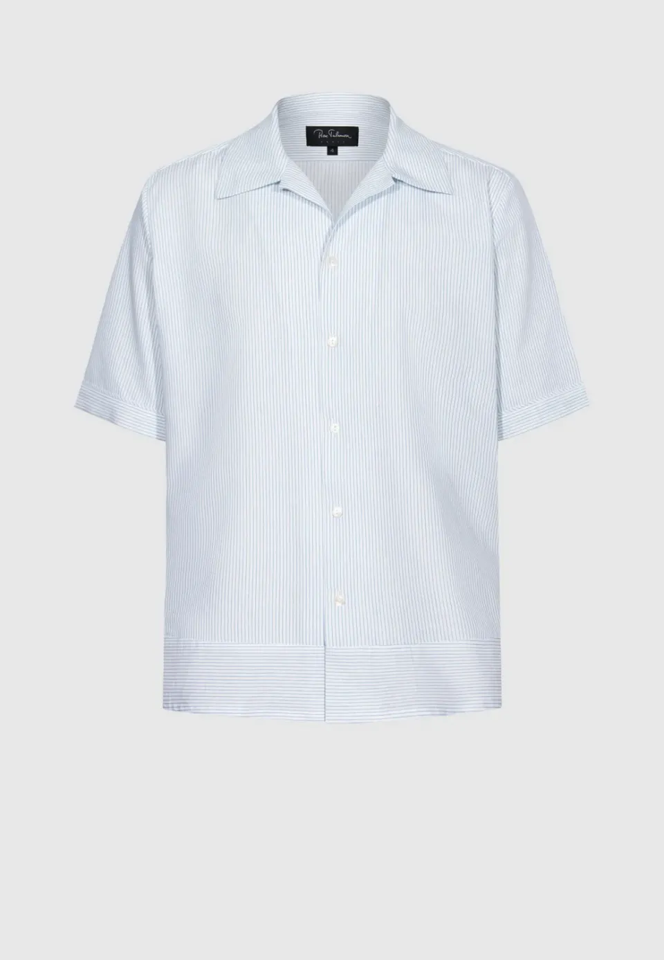 Pierre Talamon fines rayures chemise manches courtes