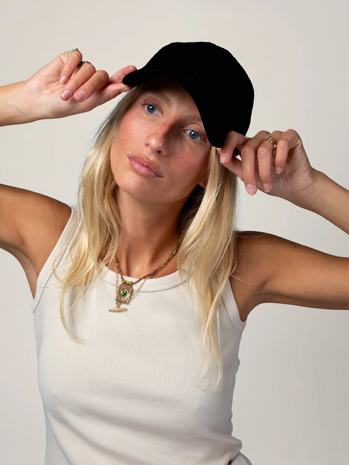 Cotelé Paris Casquette Côtelé Noire velours coton taille unique