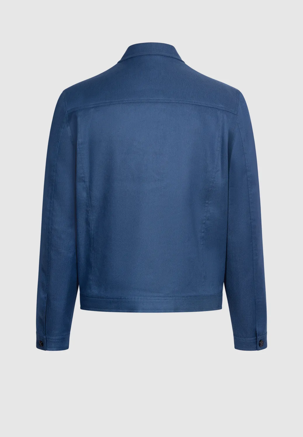 Pierre Talamon Trucker blouson bleu coton lin