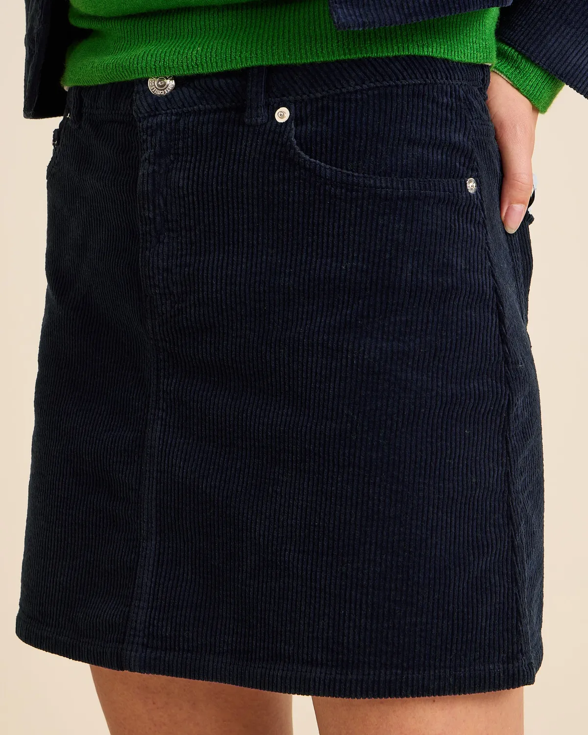 Cotelé Paris Jupe Tiny Navy velours