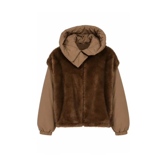 Oakwood Etna blouson fausse fourrure choco capuche