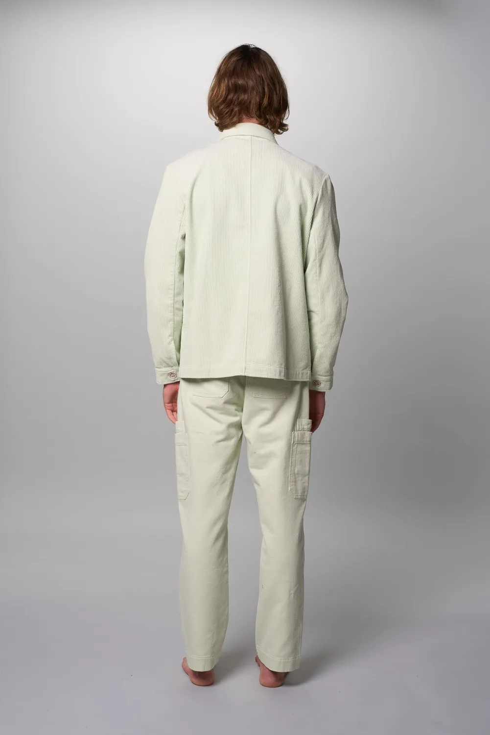 Cotelé Paris Veste Worker Vert Délavé velours