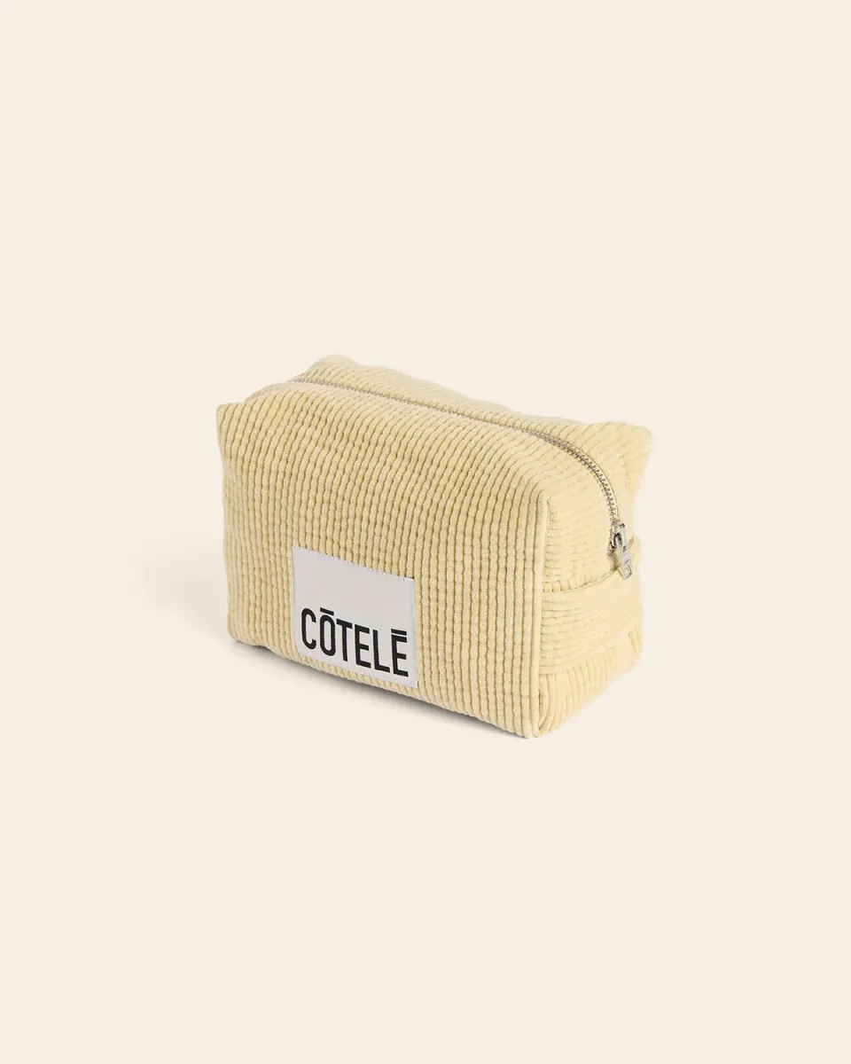Cotelé Paris trousse de toilette cacahuète velours bio TU