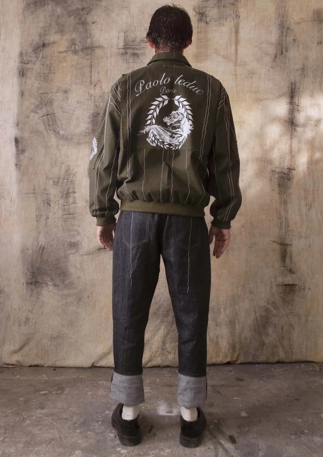 Paolo Leduc Mad Tailor blouson bomber vert militaire