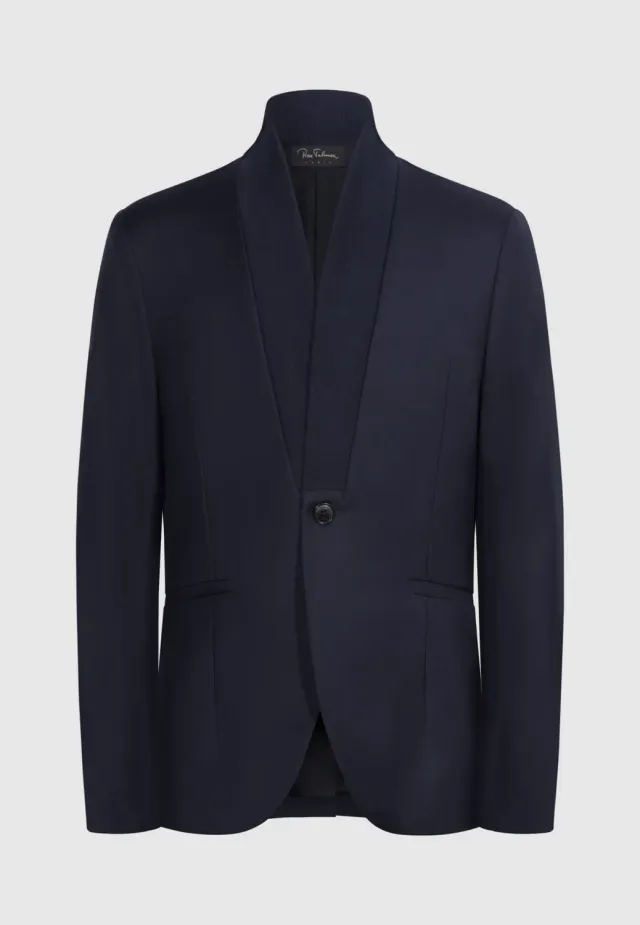 Pierre Talamon veste col maille marine laine