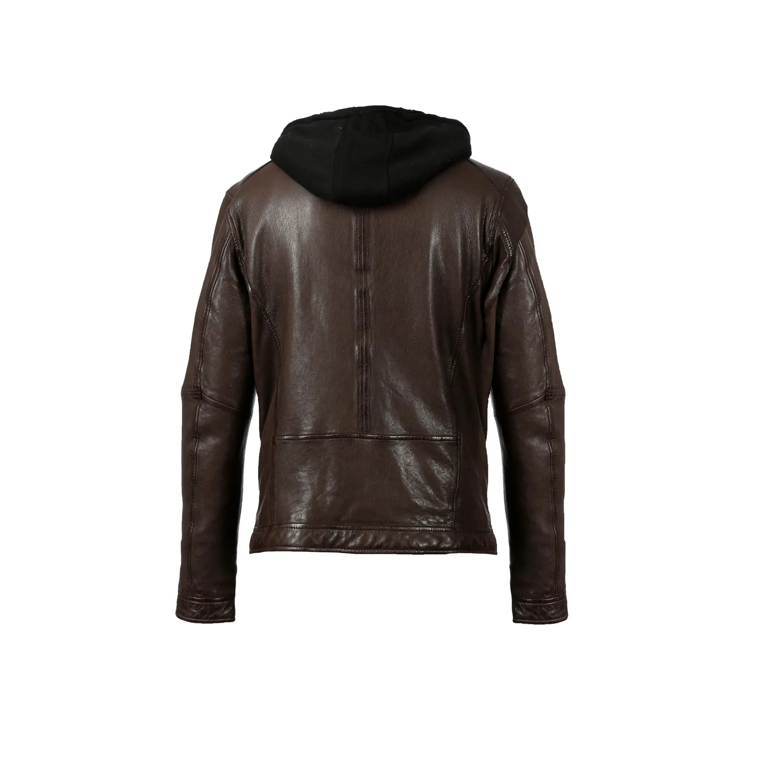 Oakwood Drink 63036 blouson cuir homme chocolat capuche amovible