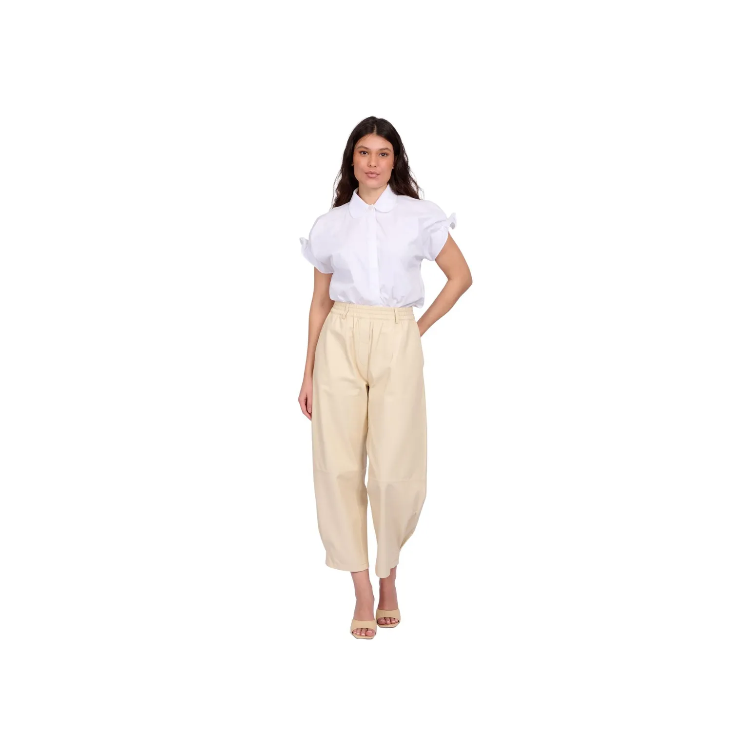 Oakwood Mia 65214 pantalon cuir coquille large