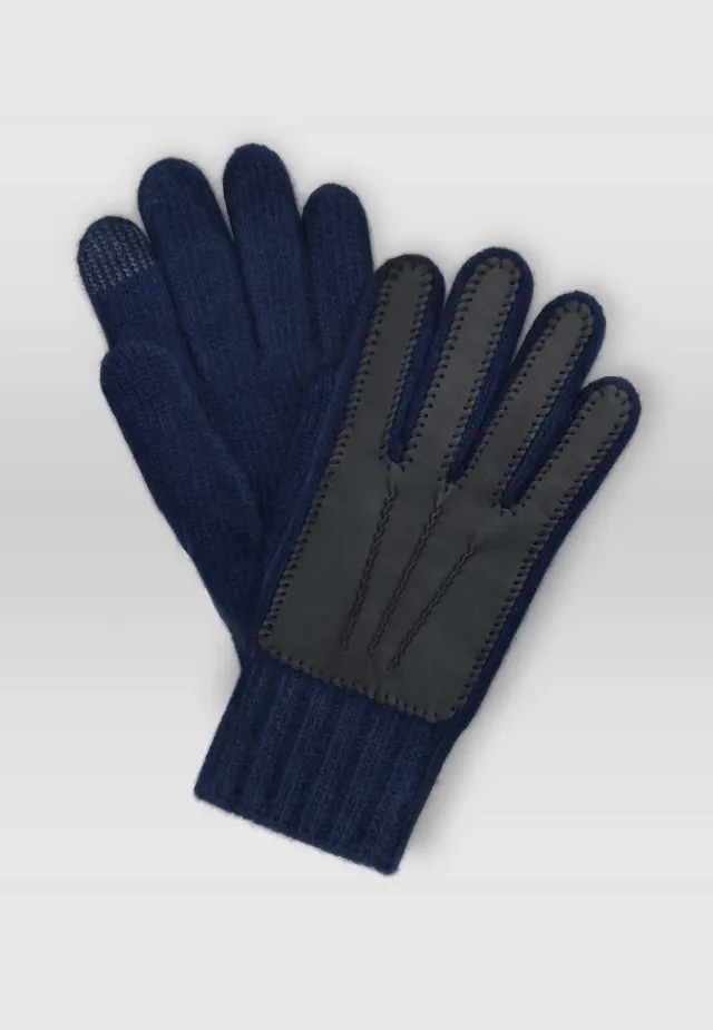 Pierre Talamon gants bleus hiver homme
