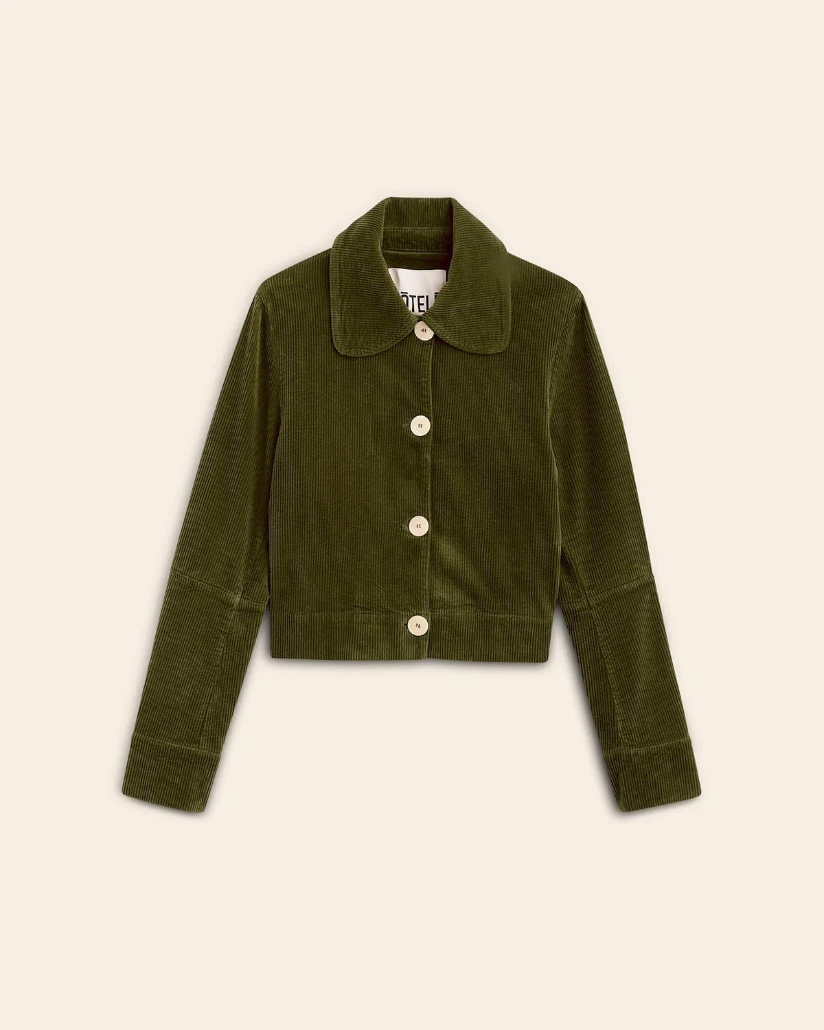 Cotelé Paris Daisy veste femme vert olive velours
