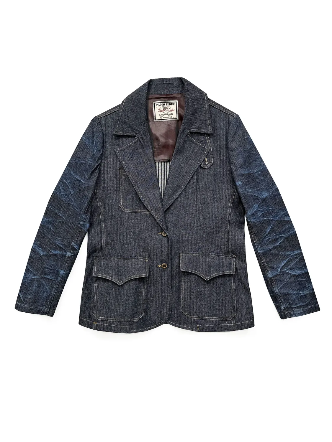 Paolo Leduc Still Working veste workwear denim rayé
