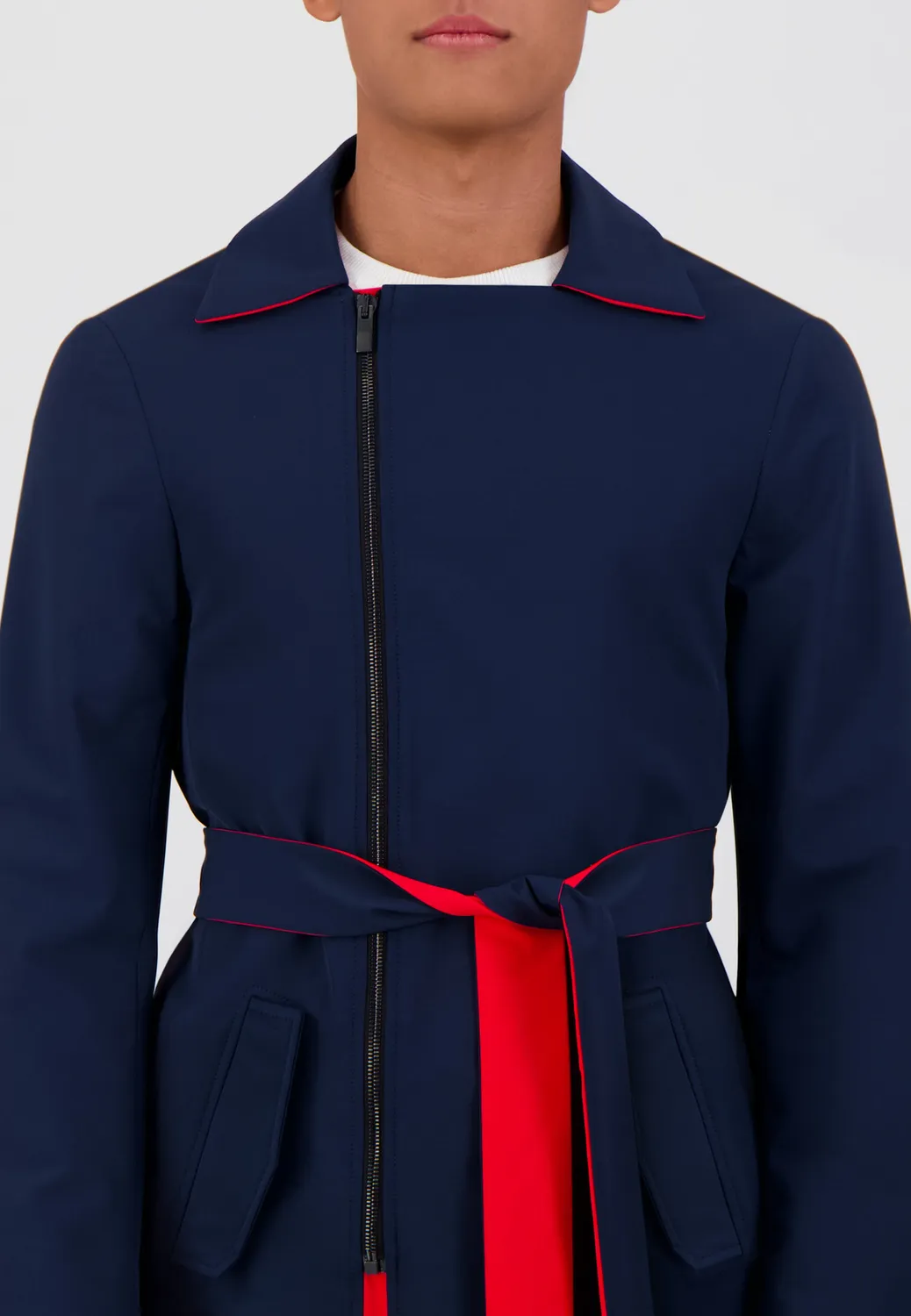Pierre Talamon Kerin trench bleu corail