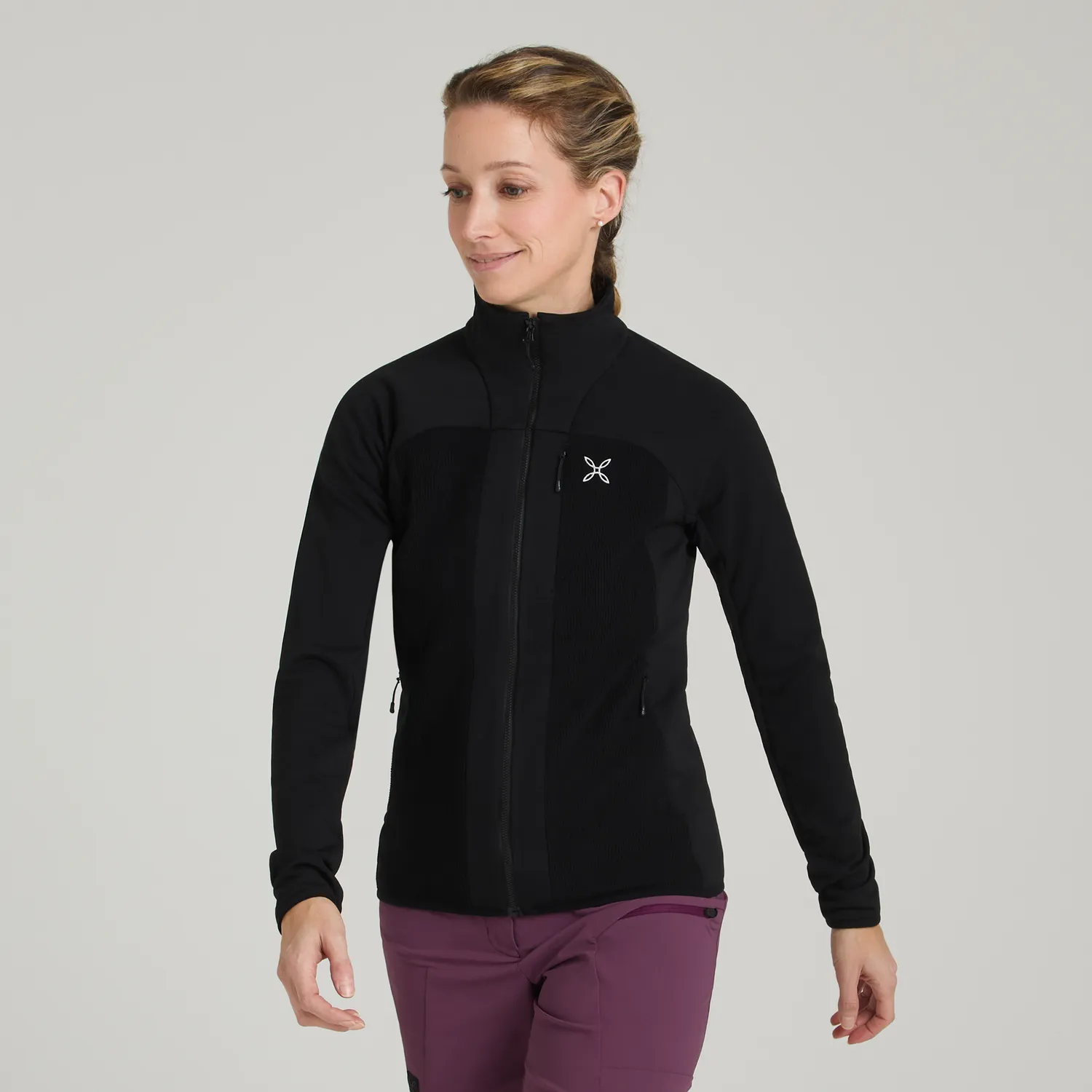 Montura Stretch 2 Maglia polaire femme zip noir recyclé
