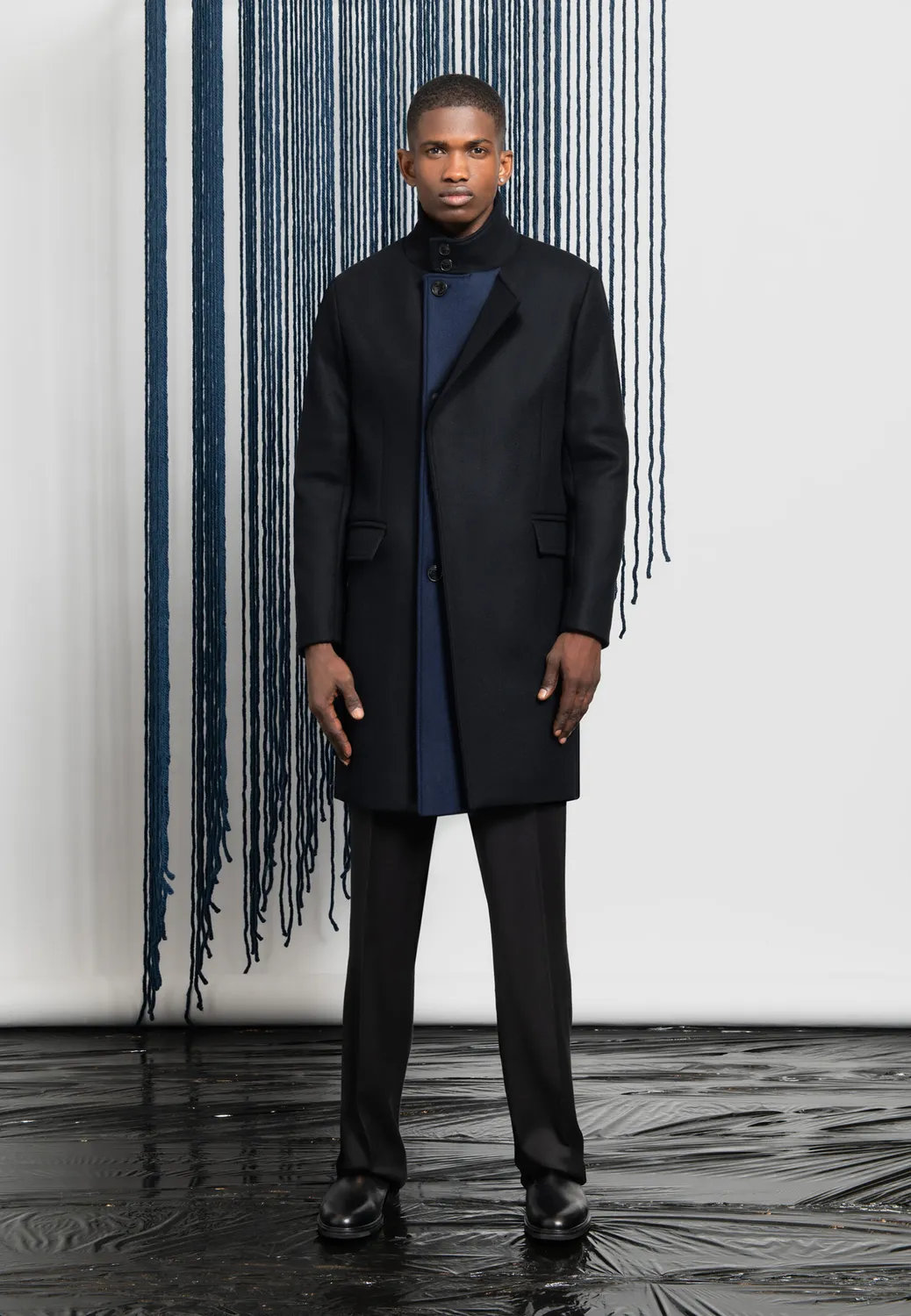 Pierre Talamon Edward manteau bleu et noir hiver