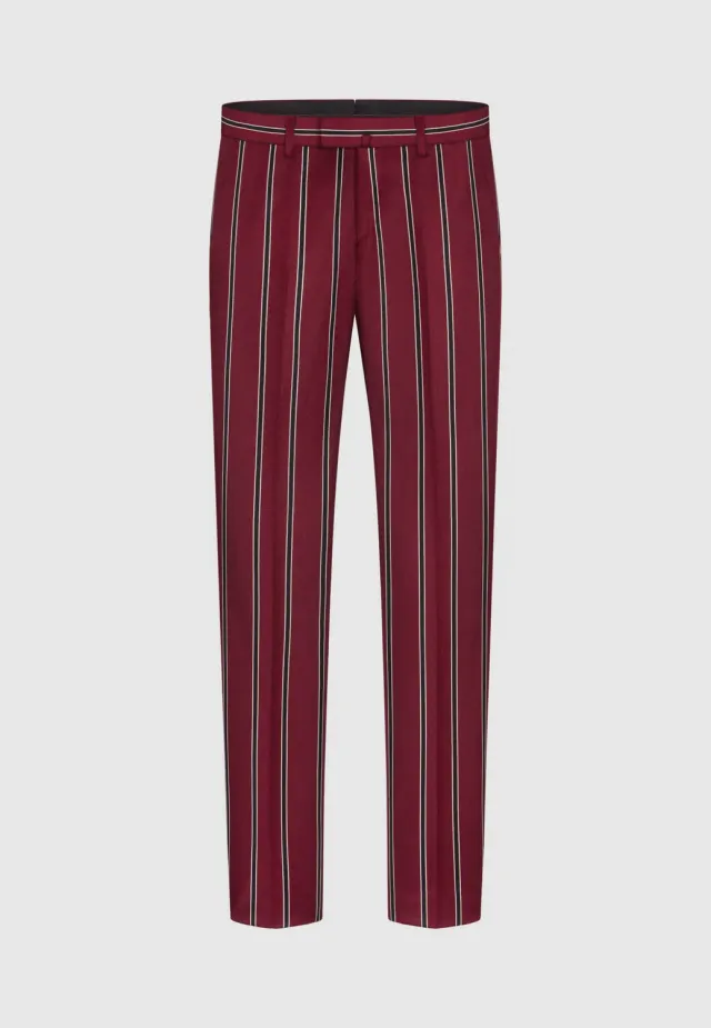 Pierre Talamon Regatta pantalon bordeaux rayé