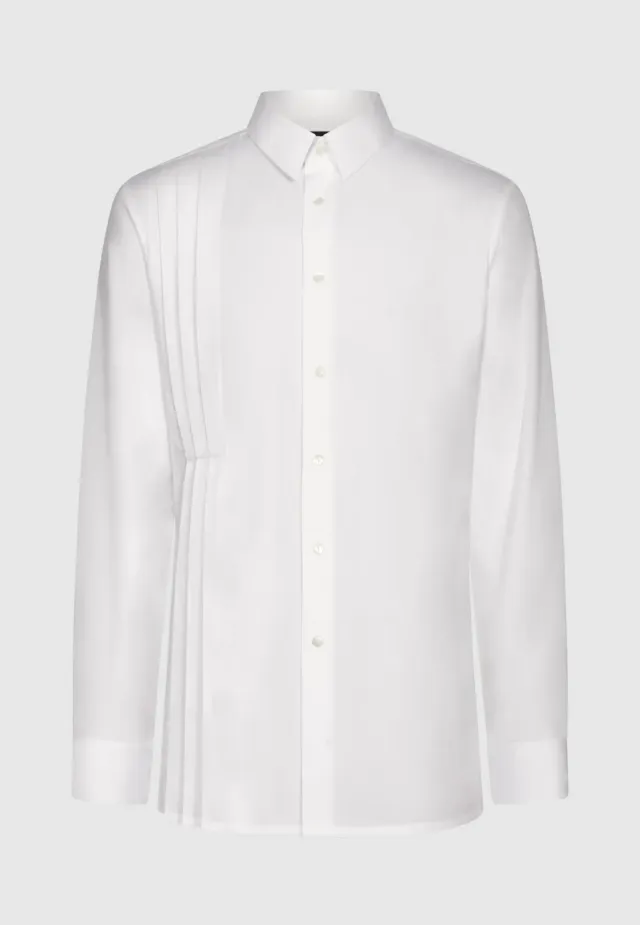 Pierre Talamon tunique plissée chemise blanche coton