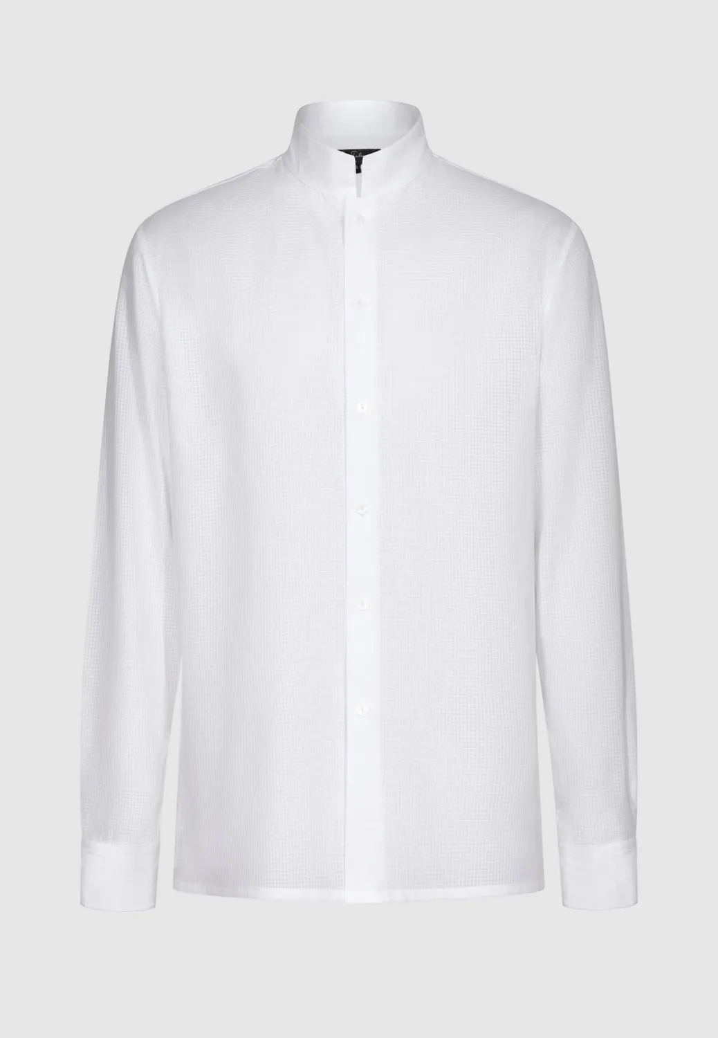 Pierre Talamon chemise col mao blanche coton