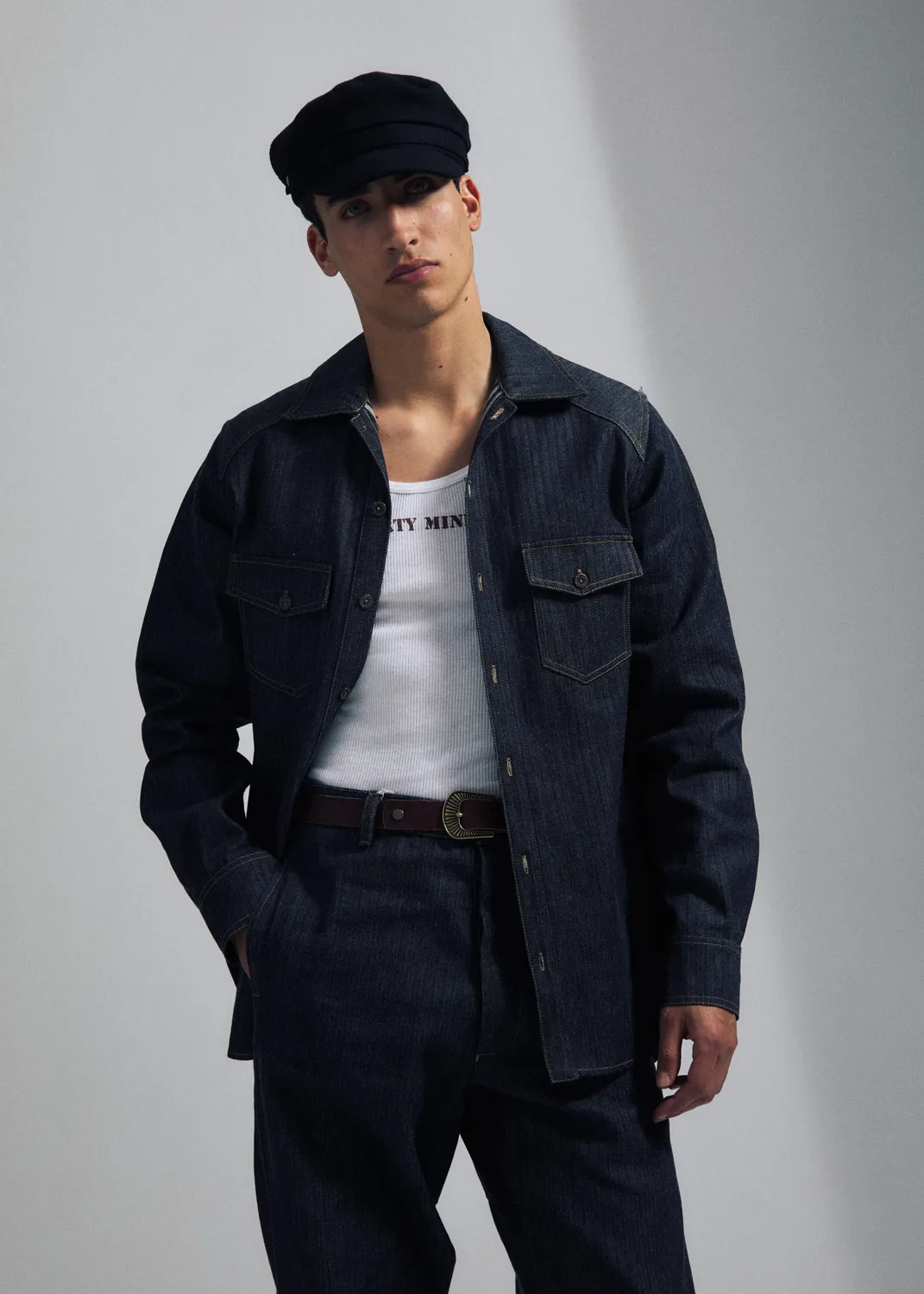 PAOLO LEDUC The Worker chemise denim rayé bleu S