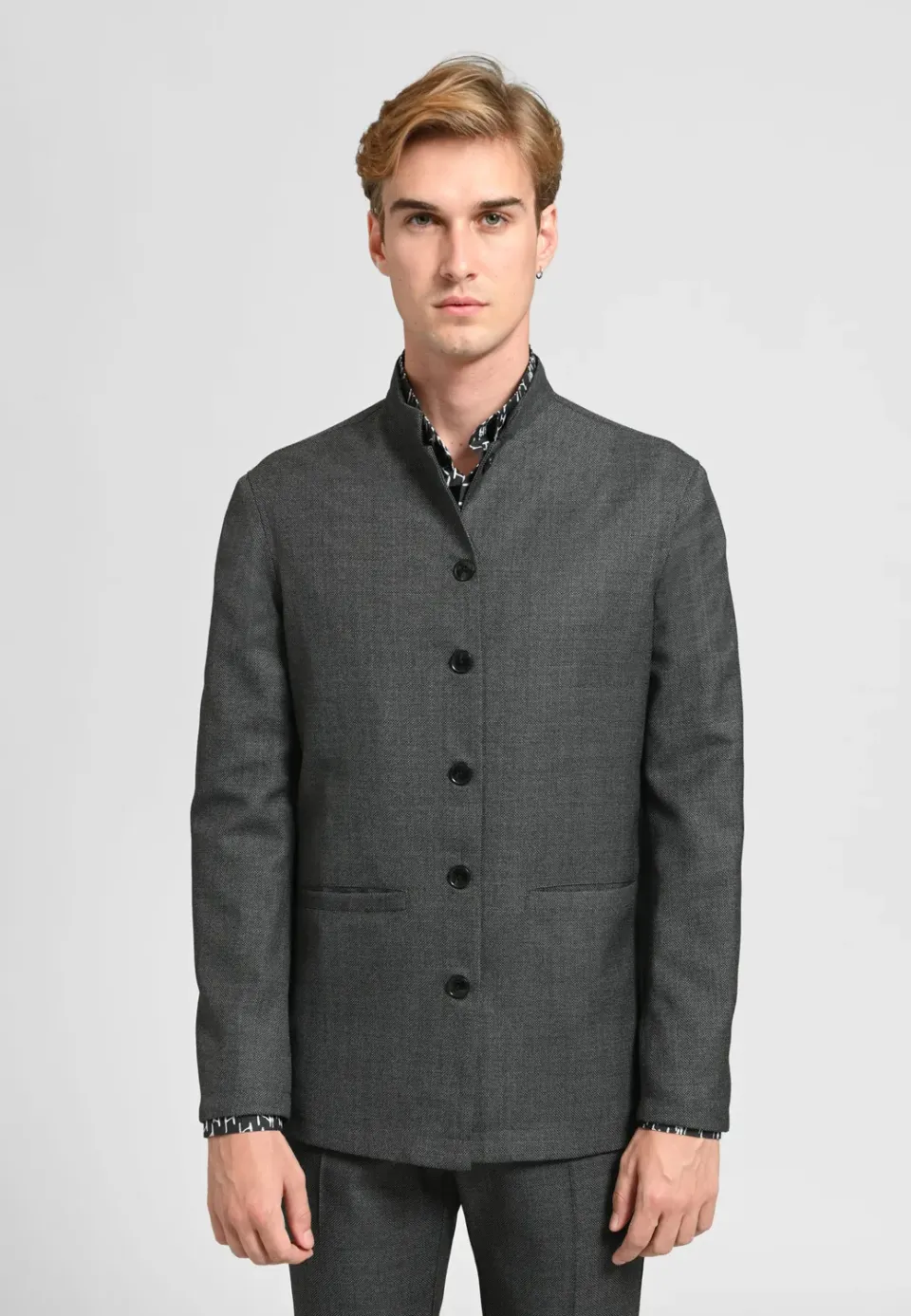 Pierre Talamon Pointy Grey veste grise coupe droite