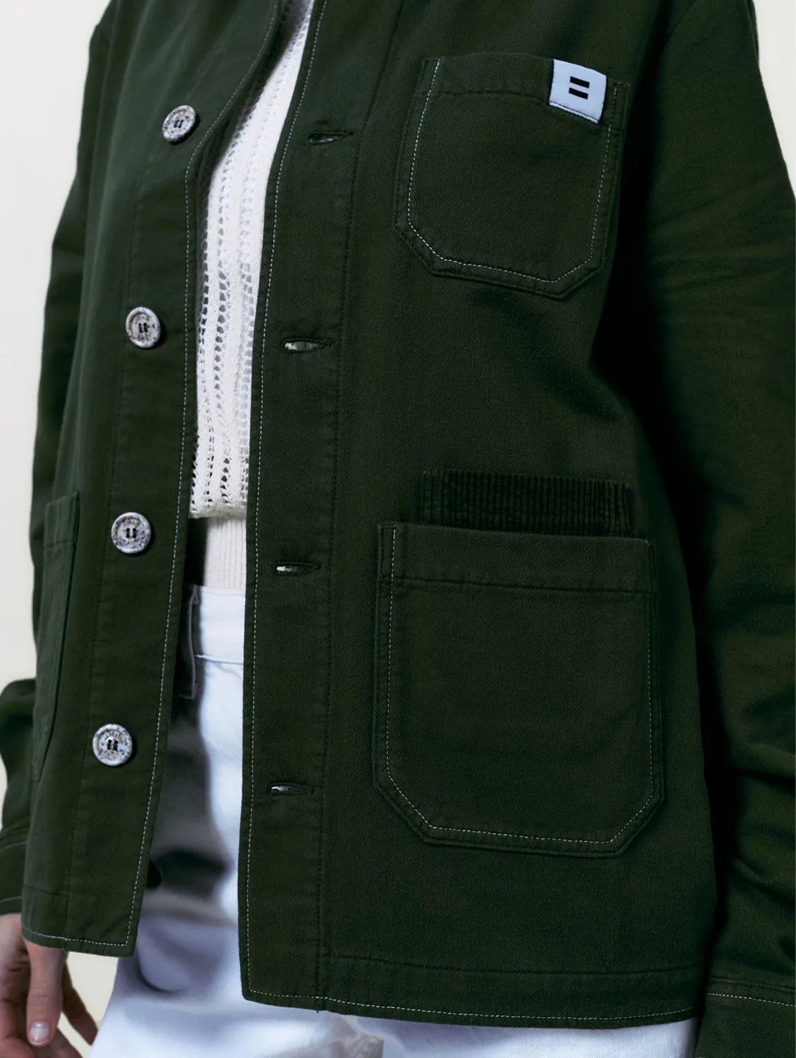 Cotélé Paris Worker veste toile olive coton bio