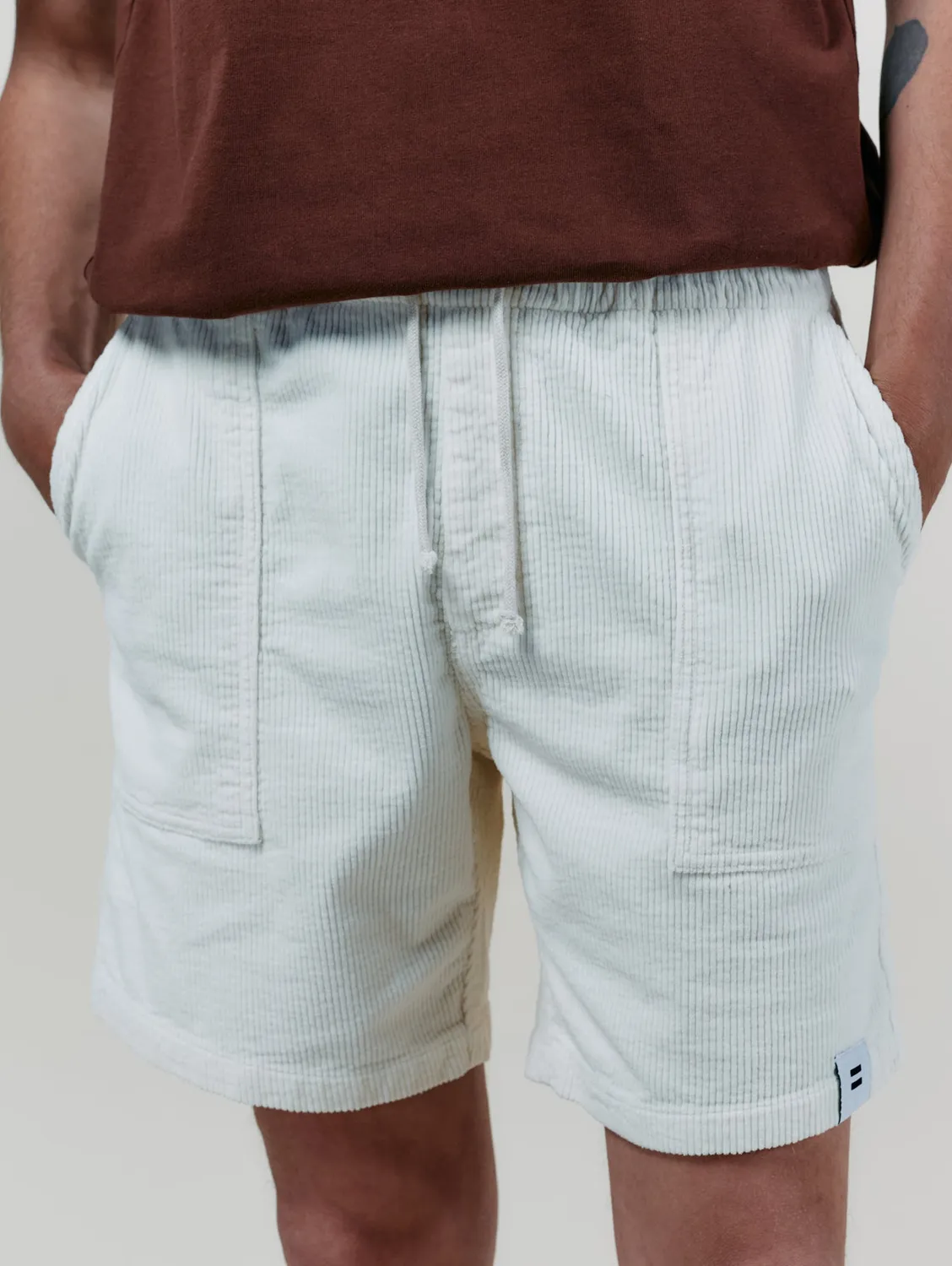 Cotelé Paris Lazy short écru velours coton bio