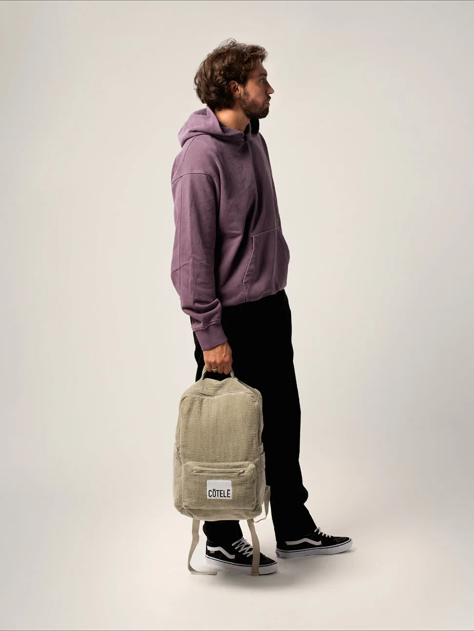 Cotelé Paris sac à dos sauge velours coton bio TU