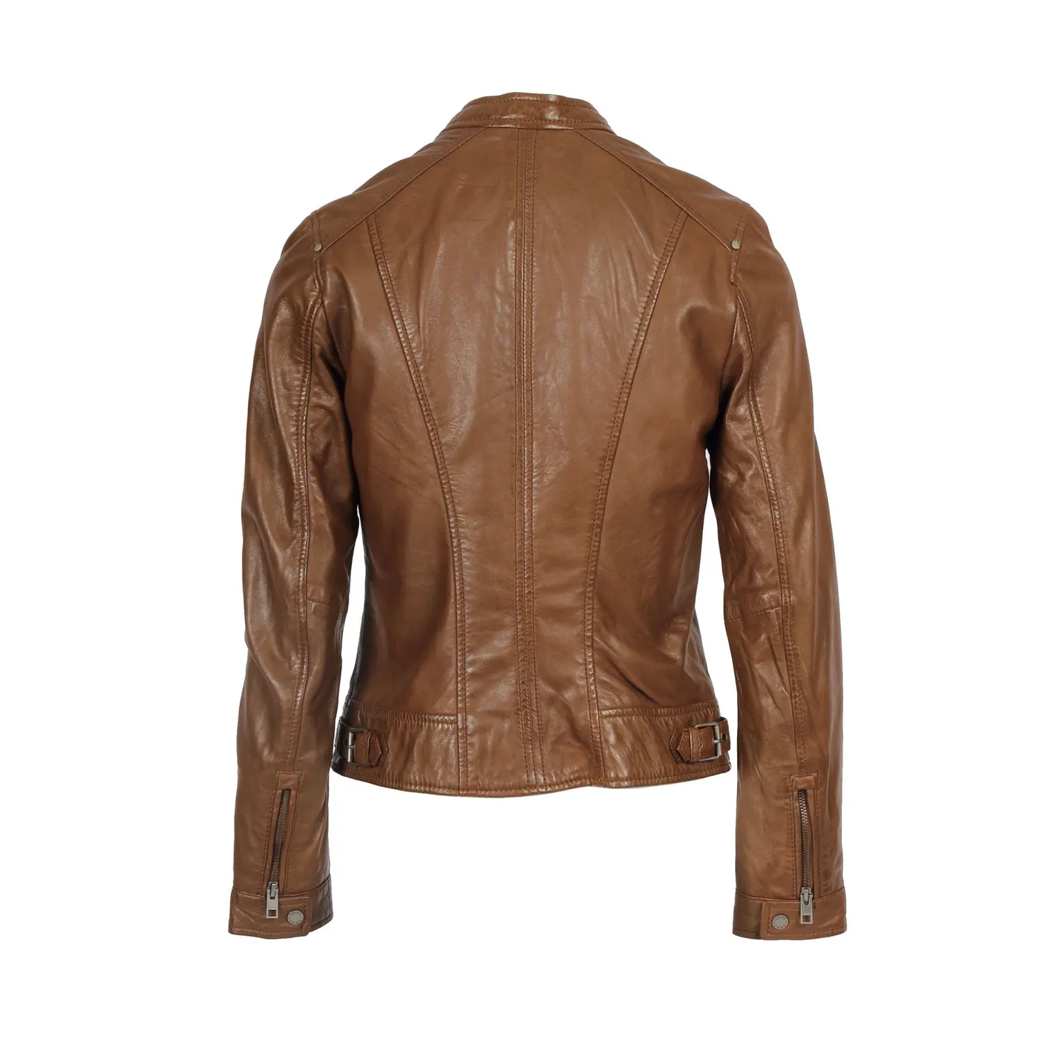 Oakwood Karine 64842 blouson cuir tabacco col mao