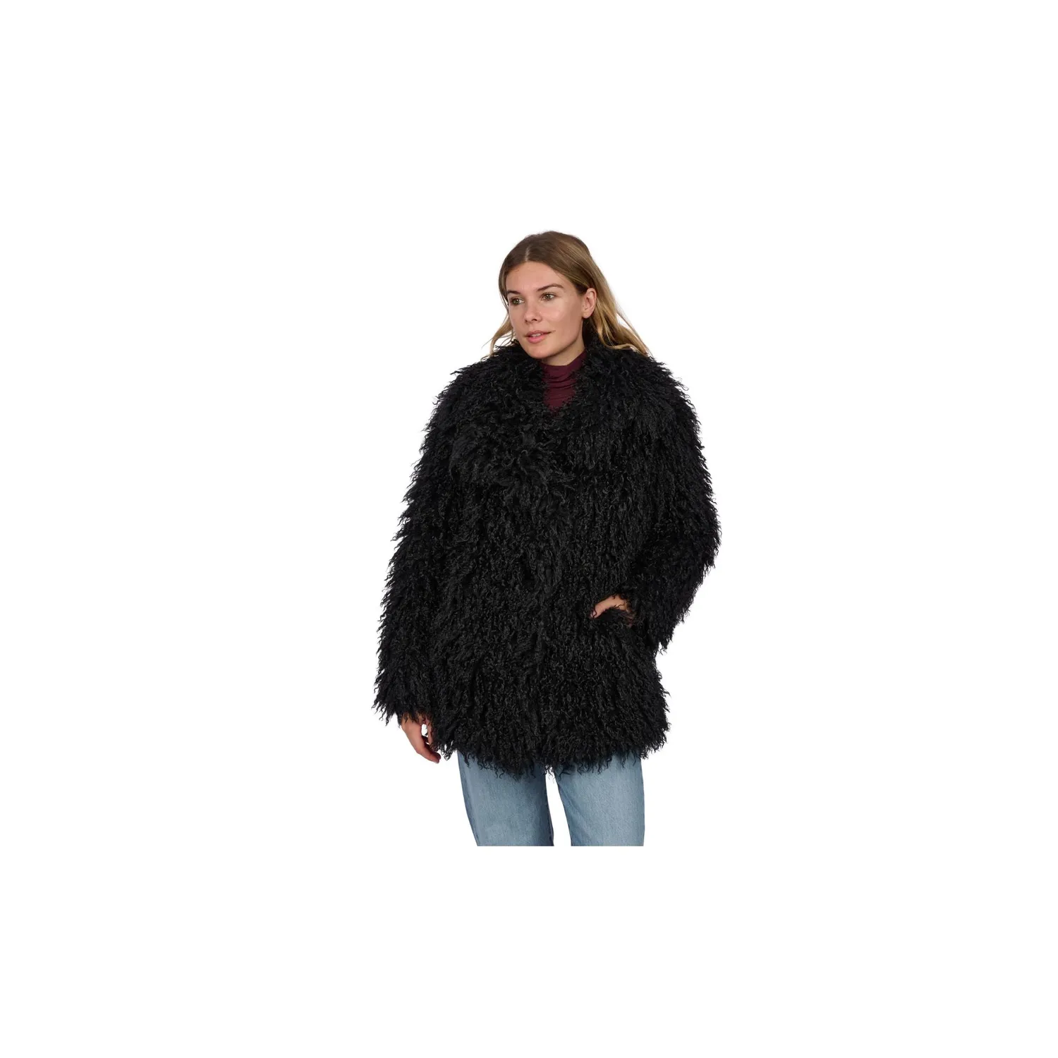 Oakwood Kiwi 65262 veste noir fausse fourrure