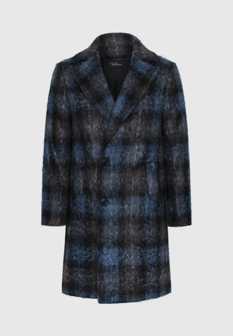 Pierre Talamon manteau croisé mohair bleu marine