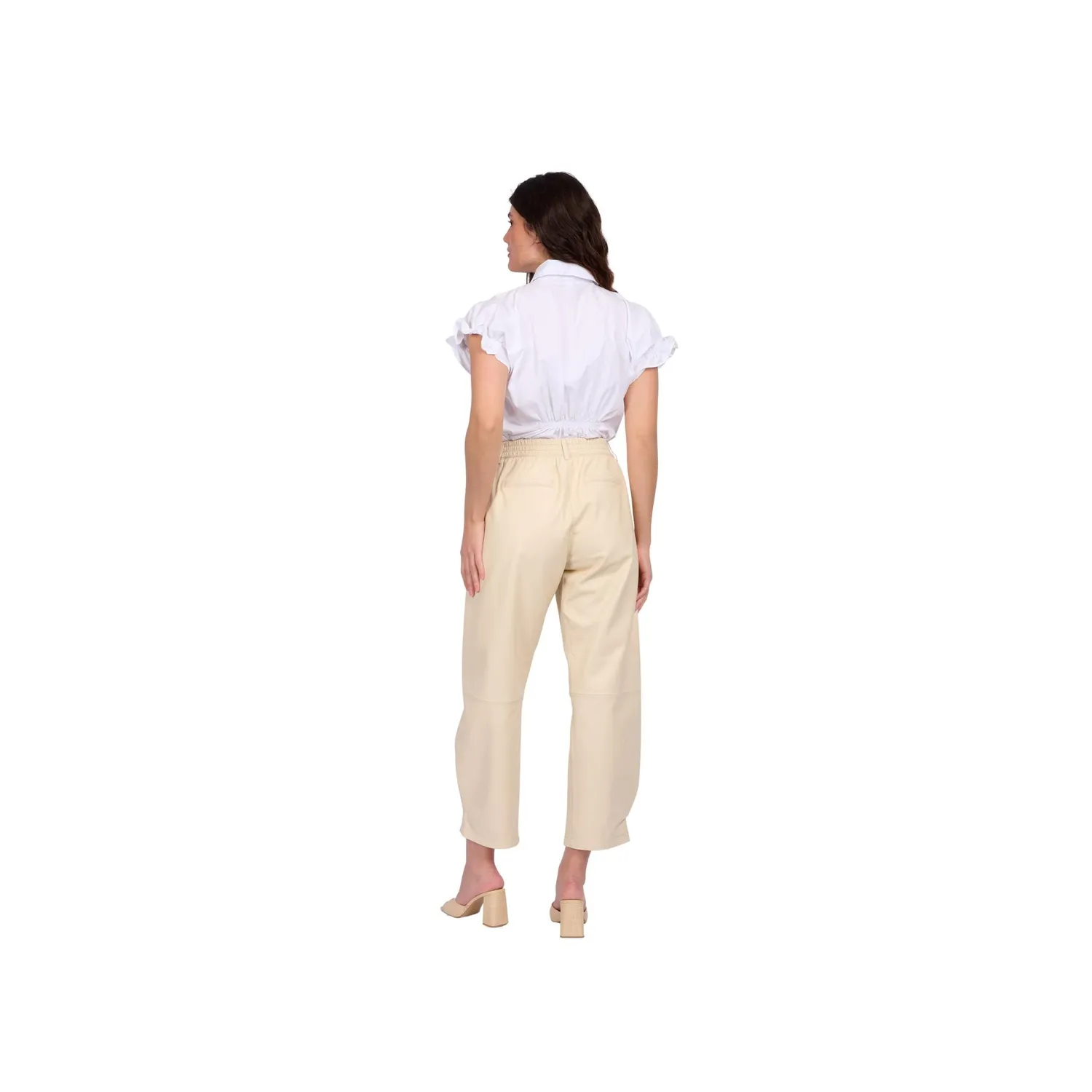 Oakwood Mia 65214 pantalon cuir coquille large