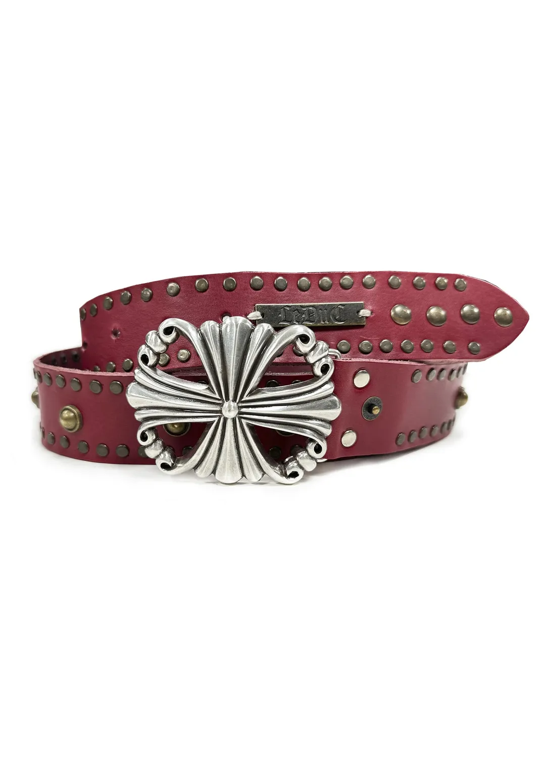 Paolo Leduc Fetish ceinture cuir rouge cloutée