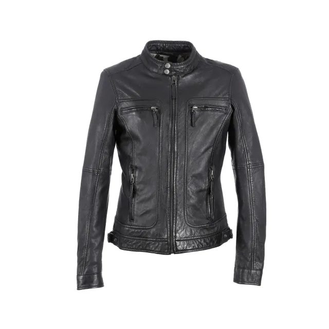 Oakwood Casey 60901 blouson cuir homme noir coupe slim