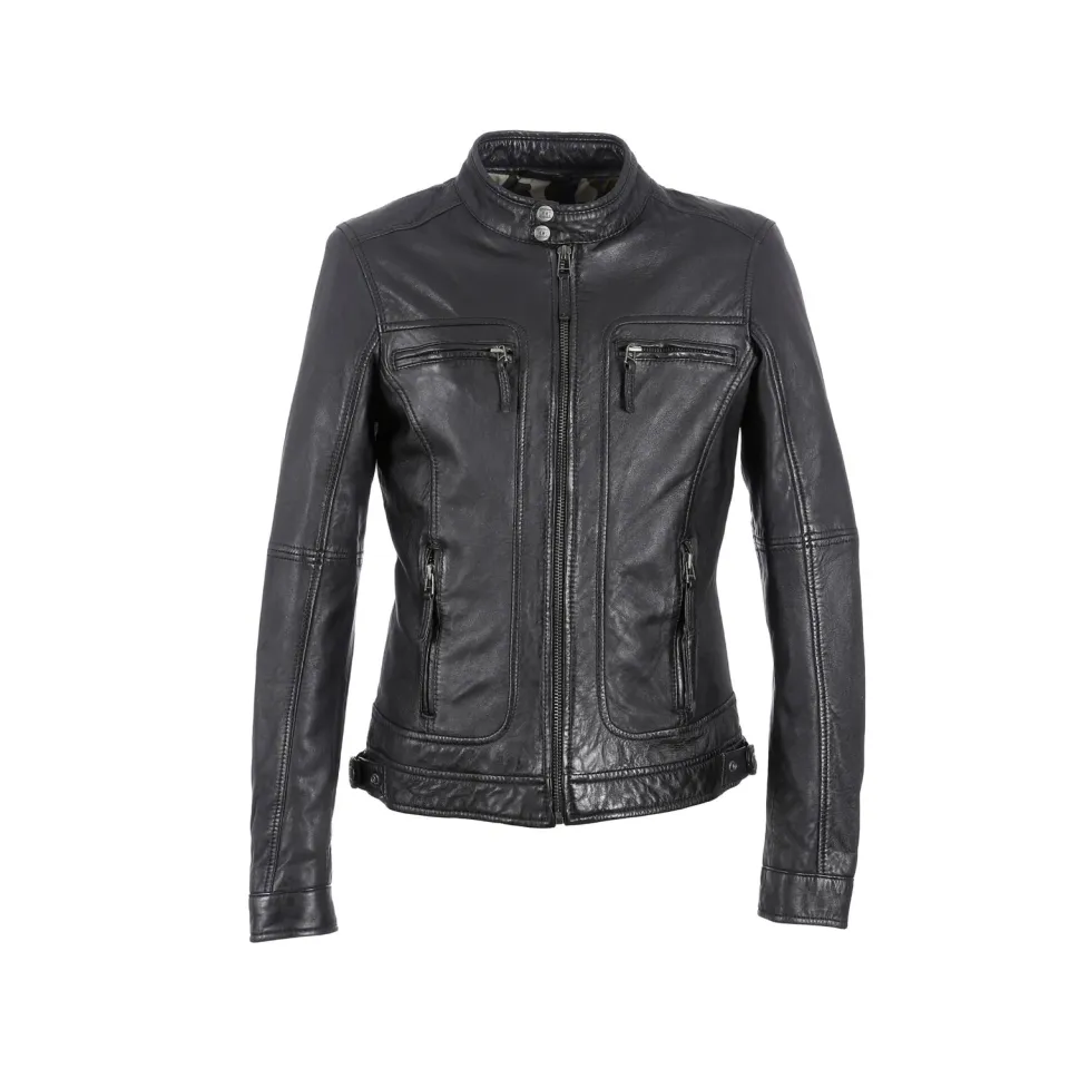 Oakwood Casey 60901 blouson cuir homme noir coupe slim
