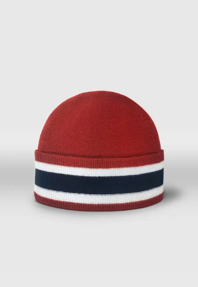 Pierre Talamon Rayures bonnet orange à rayures