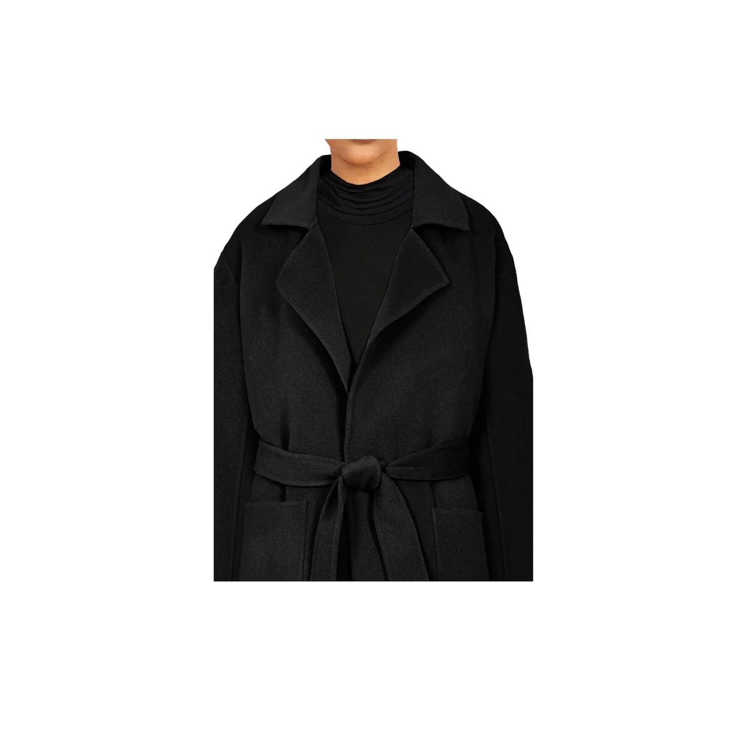 Oakwood Allegoria 64303 manteau laine noir à ceinture