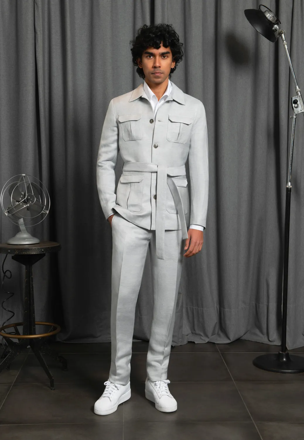 Pierre Talamon Gris Argent pantalon gris coupe droite